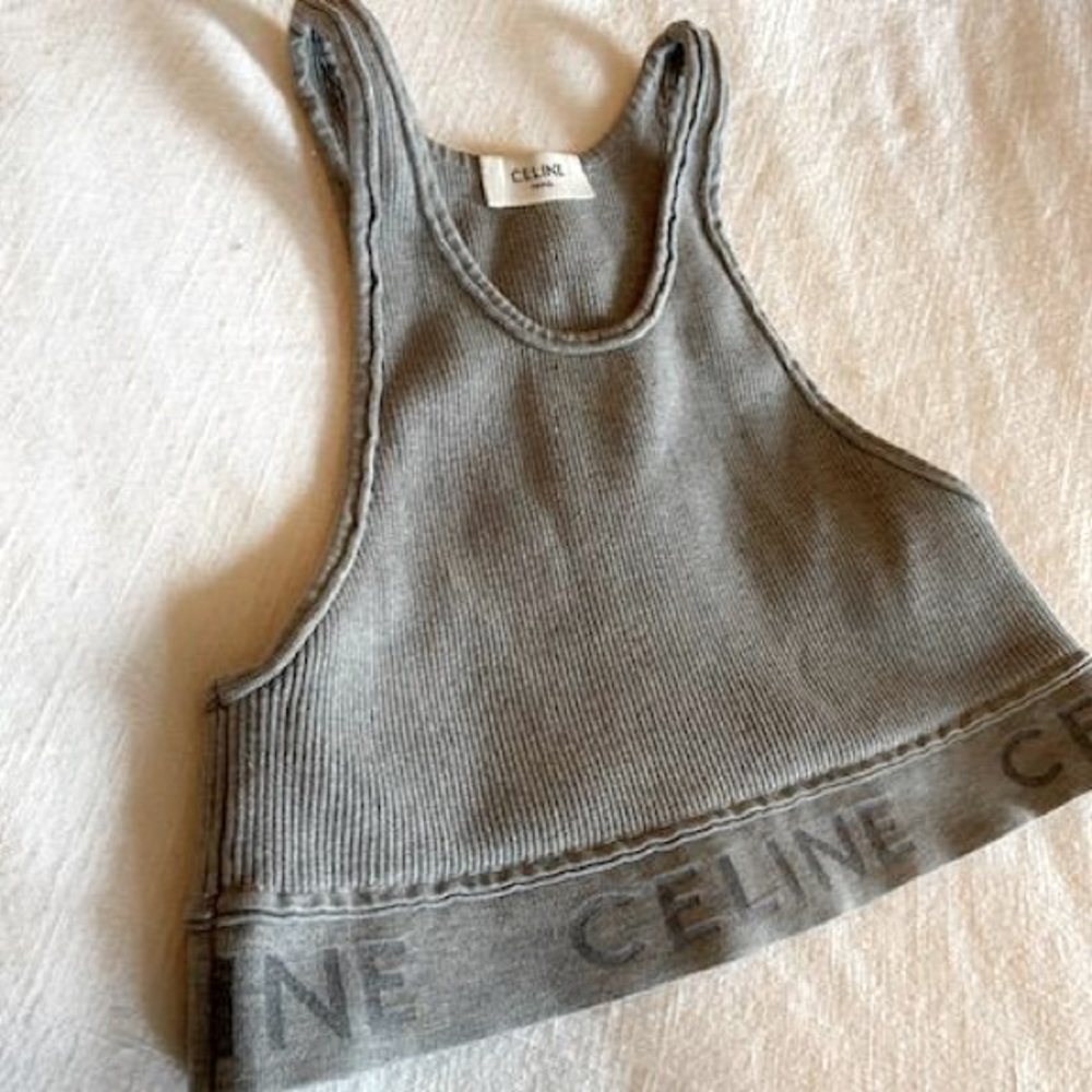 Celine Sports Bra in Athletic Knit Grey Sz M